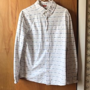 Men’s White Patterned Button Down